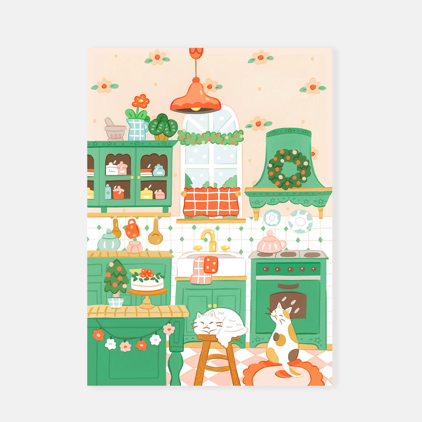 Christmas Kitchen || Postcard
