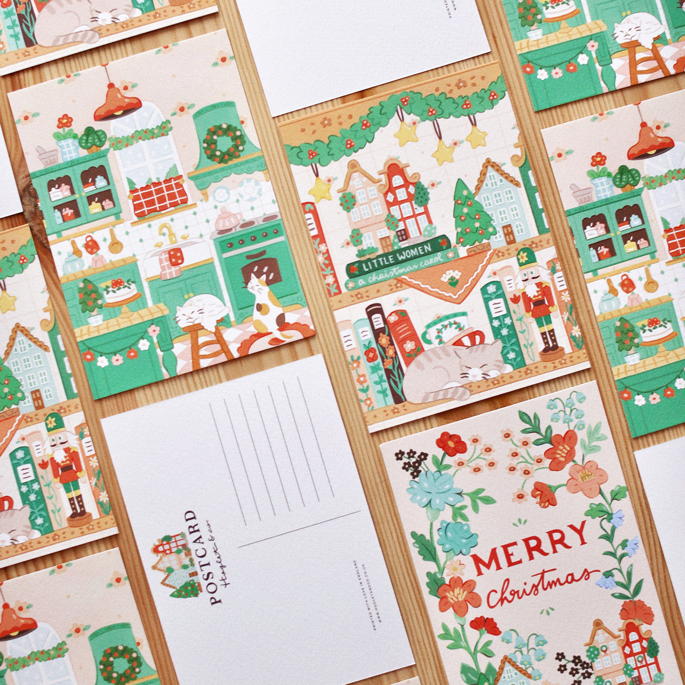 Christmas Bookshelf || Postcard