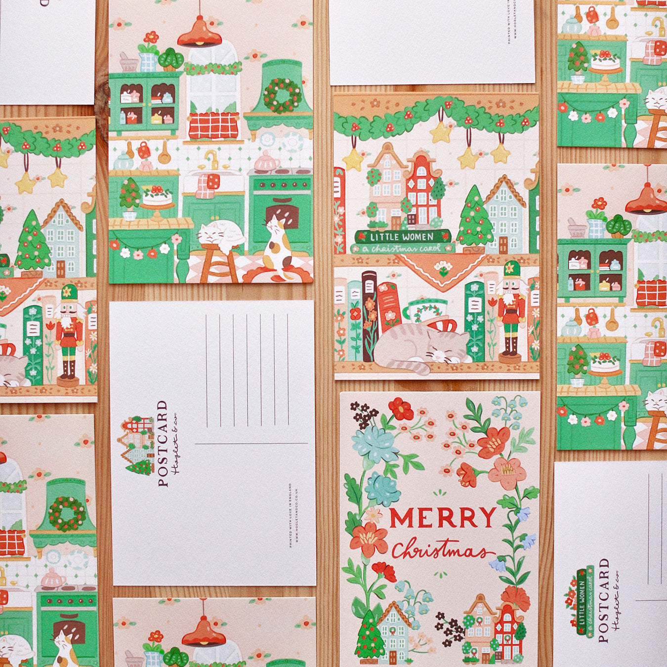 Christmas Bookshelf || Postcard