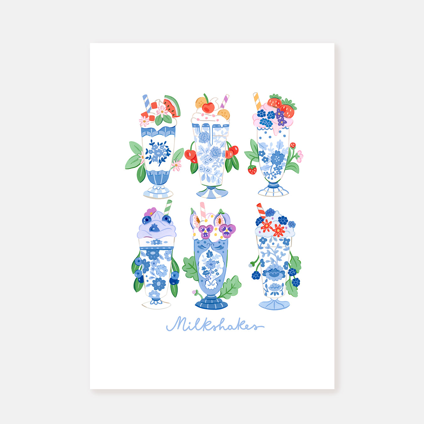 Milkshakes with text || Art Print