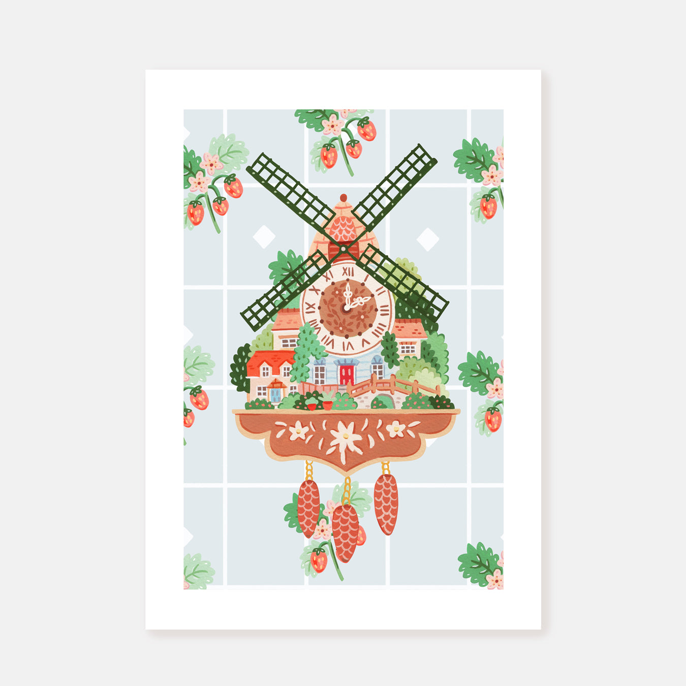 Windmill Clock || Art Print