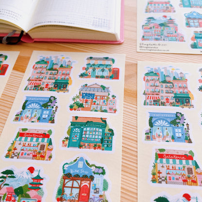 Charming City Shops || Sticker Sheet