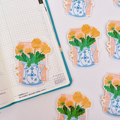 Delft Dandelions || Glossy Vinyl Sticker