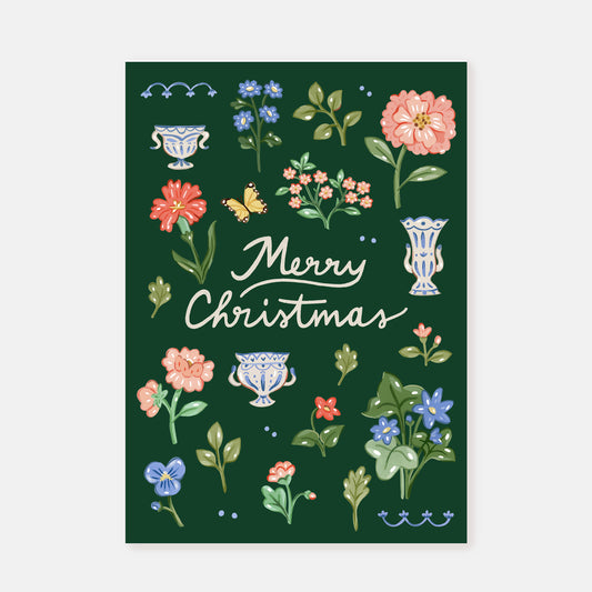 Floral Christmas || Postcard