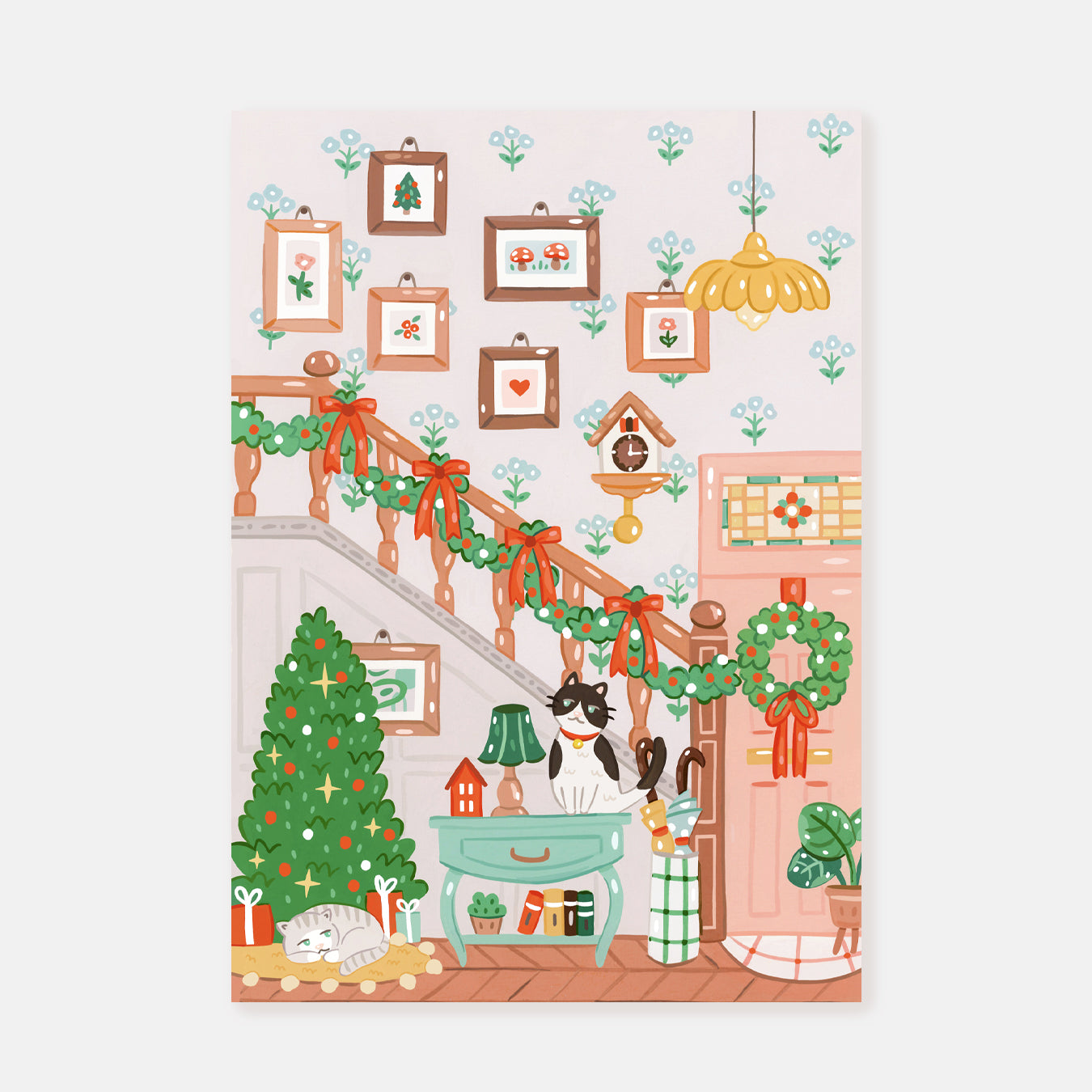 Christmas Hall || Postcard