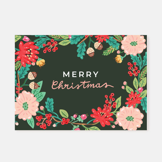 Christmas Flowers || Postcard