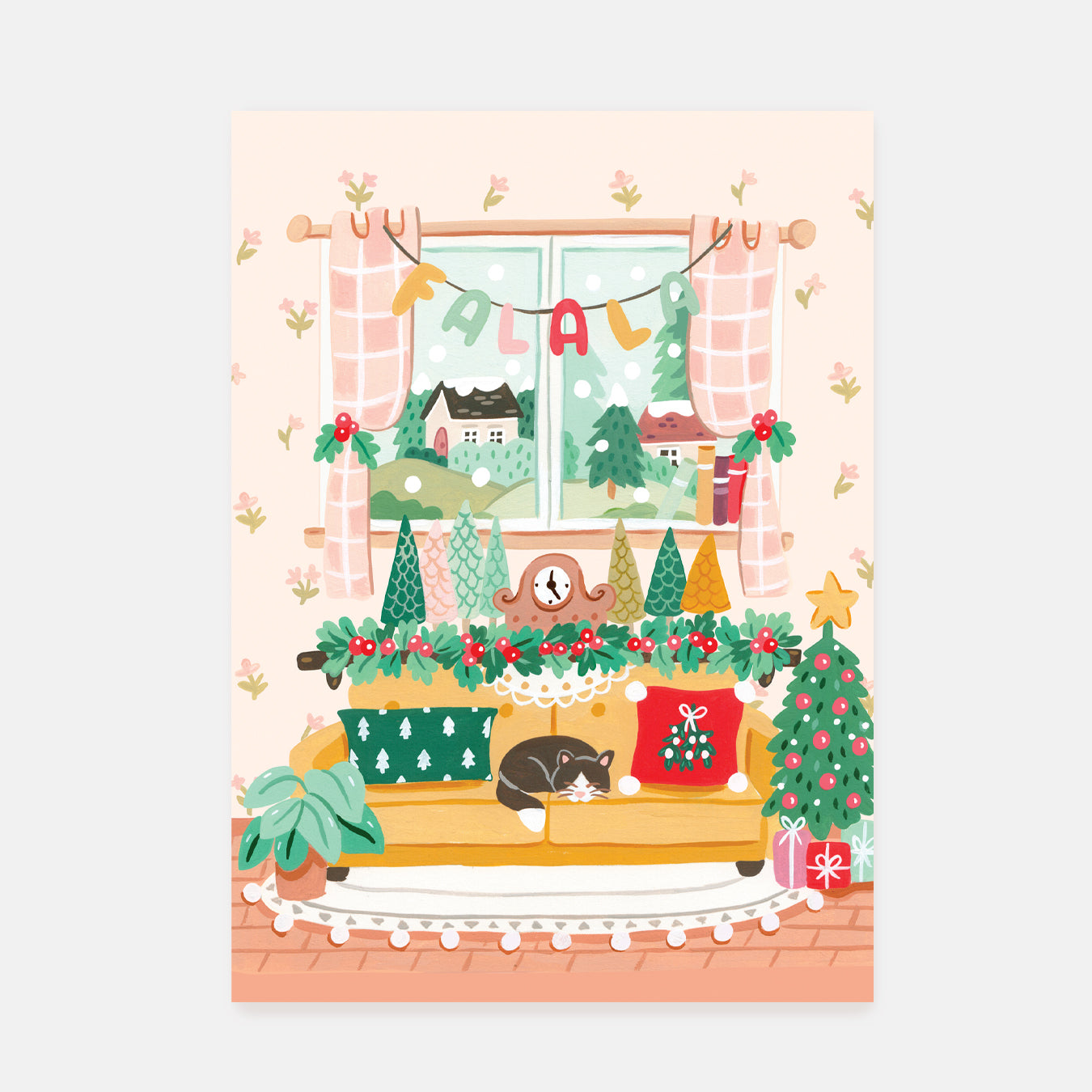 Fa la la Christmas || Postcard