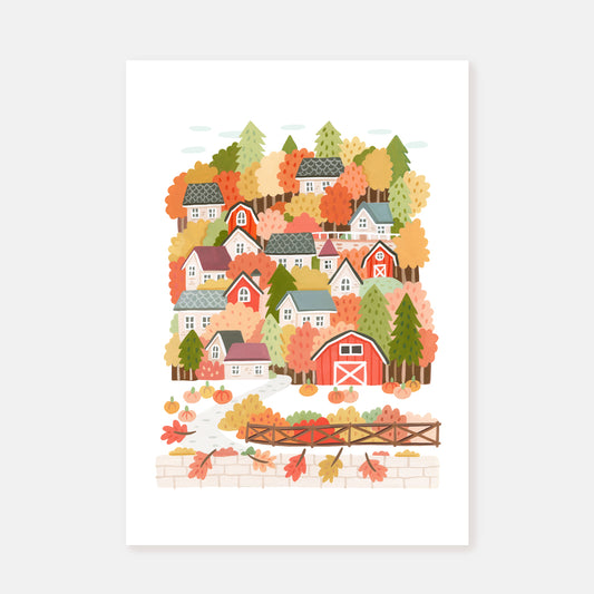 Fall Village || Art Print