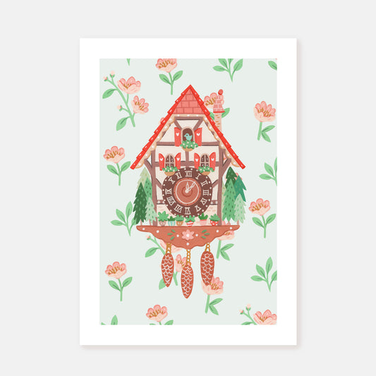 Green Clock || Art Print