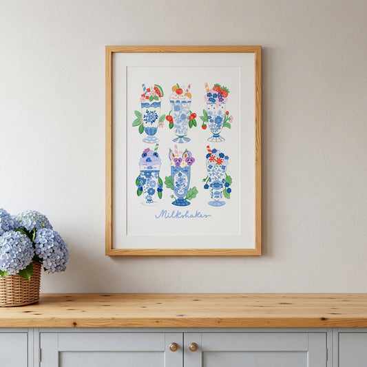 Milkshakes with text || Art Print