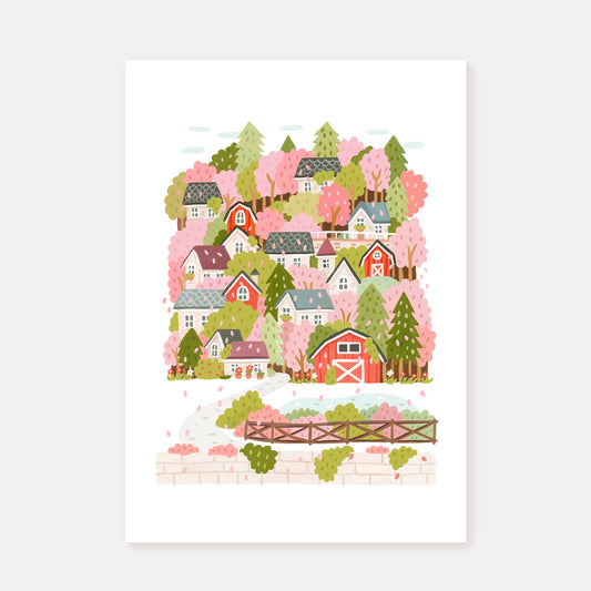 Spring Village || Art Print